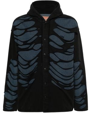 DIESEL D-Dewny-Hood-S Distressed Shirt - Black