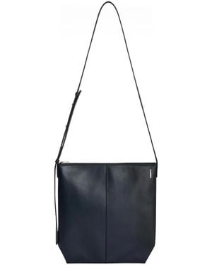 Jil Sander Linea Leather Crossbody Bag - Blue