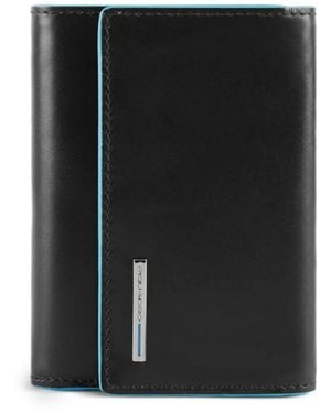 Piquadro Trifold Leather Wallet - Black