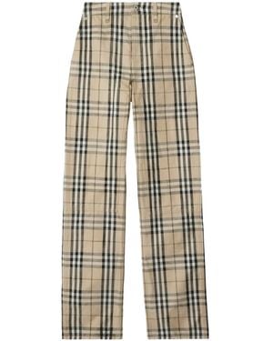 Burberry チェック ジーンズ - ナチュラル