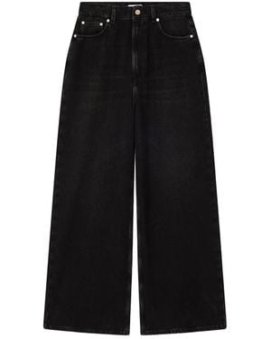 Ganni Wide-Leg Jeans - Black
