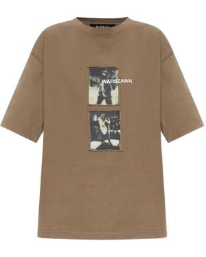 MISBHV Graphic-Print Raw-Edge T-Shirt - Natural