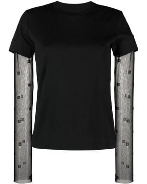 Givenchy Camiseta De Manga De Tul - Negro