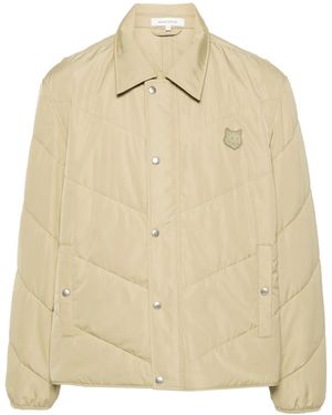 Maison Kitsuné Bold Fox Head Quilted Jacket - Natural