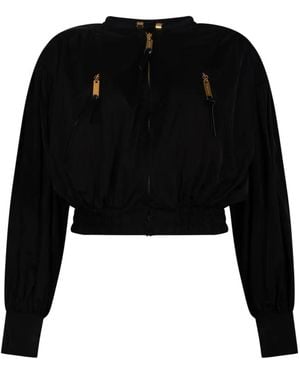 Elisabetta Franchi Zip-Fastening Bomber Jacket - Black