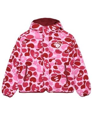 AAPE BY A BATHING AP Camouflage-Print Puffer Jacket - Red