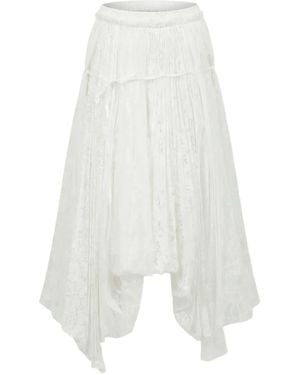 JW Anderson Lace-Layered Longline Skirt - White