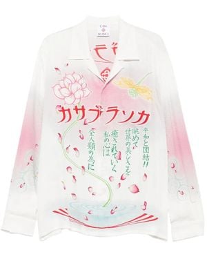 CASABLANCA Lotus-print Shirt - White