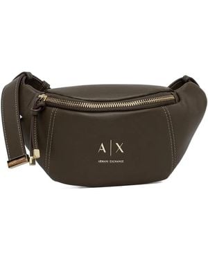 ARMANI EXCHANGE Riñonera Con Placa Del Logo - Marrón