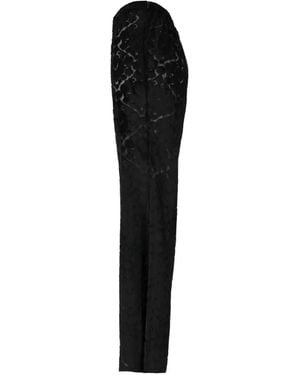 forte_forte Velvet-Texture Flared Pants - Black