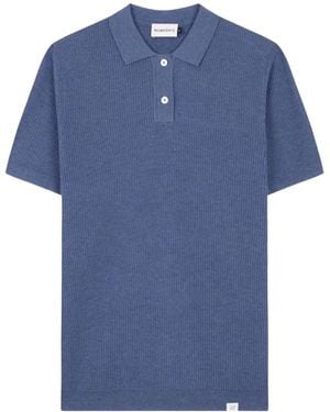 NOWADAYS Polo En Maille À Design Côtelé - Blue