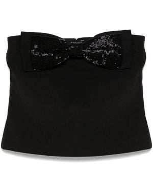 Self-Portrait Crepe Bandeau' Top - Black