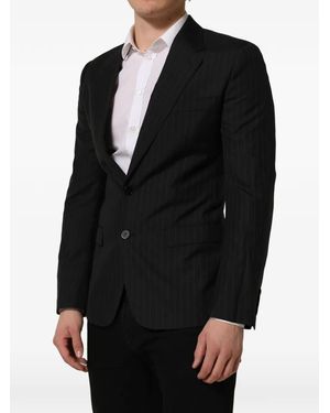 Dolce & Gabbana Stripes Wool Single-Breasted Blazer - Black