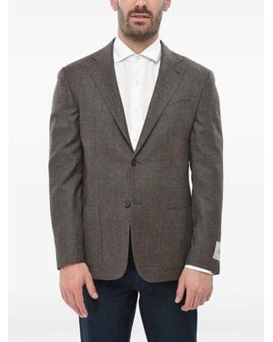 Corneliani Single-Breasted Virgin Wool Blazer - Grey