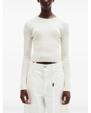 Ann Demeulemeester Maglione Crop Kati - Bianco