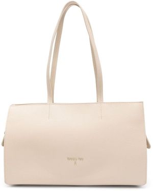 Patrizia Pepe Leather Tote Bag - Natural