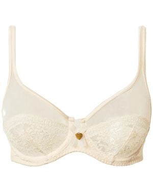 Twinset Underwire Lace Tulle Bra - Natural