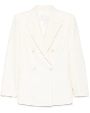 Eleventy Double-Breasted Wool Jacket - White