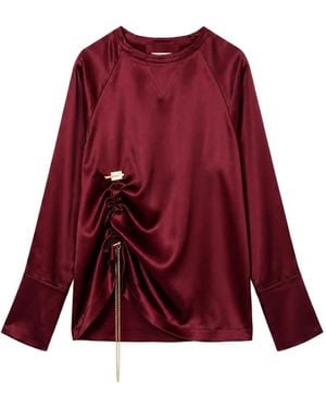 Danamé Set Aus Bluse Und Hose Mit Satin-Finish - Rot