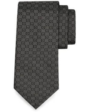 Ferragamo Gancini Silk Jacquard Tie - Black