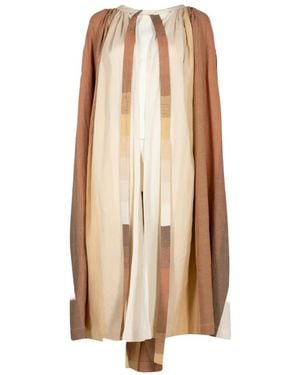 Marrakshi Life Striped Wrap Midi Skirt - Natural