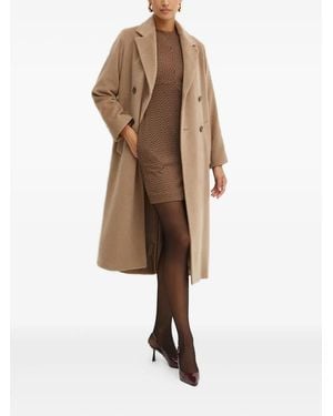 Silvian Heach Chevron-Pattern Puff-Sleeve Dress - Natural
