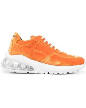 Philipp Plein Velvet Low-Top Trainers - Orange