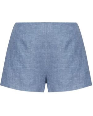 Posse Klassische Leinenshorts mit Knopfdetail - Blau
