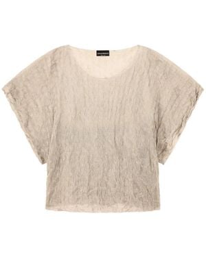 Emporio Armani Brushed Jacquard T-Shirt - Natural