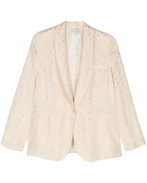 forte_forte Habotai Silk And Crystals Jacket Clothing - Natural