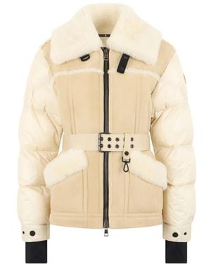 Moncler Shearling Belted Jacket - Natural