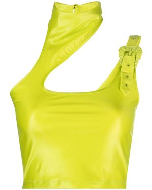 Versace Jeans Couture Cut-Out Crop Top - Yellow