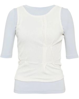Hache T-Shirt Im Layering-Look - Weiß