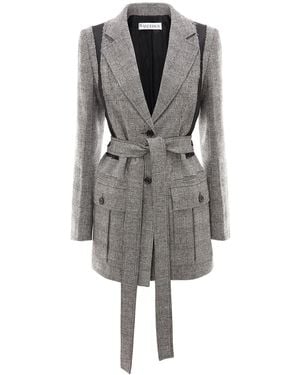 JW Anderson Belted Patchwork Jacket - Grey