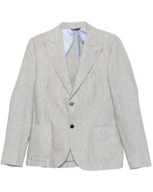 Daniele Alessandrini Pinstripe Single-Breasted Blazer - Grey