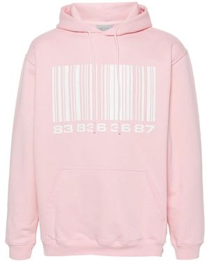 VTMNTS Felpa Con Cappuccio Big-Barcode - Rosa