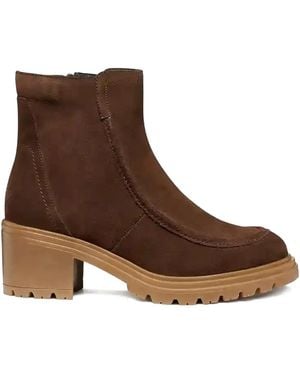 Geox Block-Heel Zip-Fastening Boots - Brown
