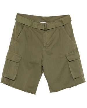 Laneus Belted Button Cargo Shorts - Green