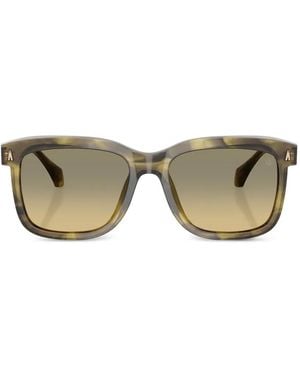 Moncler Lunettes De Soleil Valaire À Monture Rectangulaire - Brown