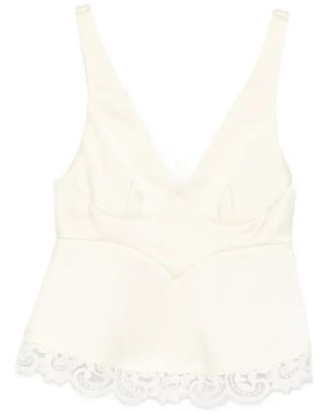 Stella McCartney Lace V-neck Top - White