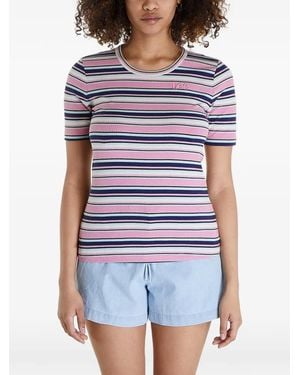 Lee Jeans Striped Ribbed T-Shirt - White