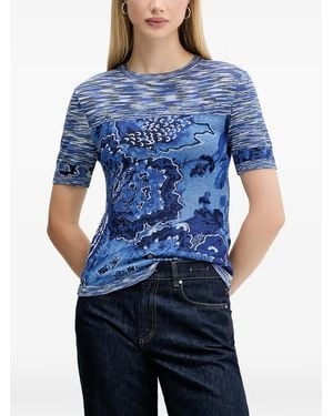 Desigual Floral Short-Sleeve Top - Blue