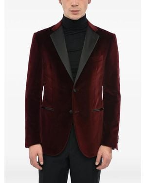Corneliani Blazer Boutonné En Velours - Red