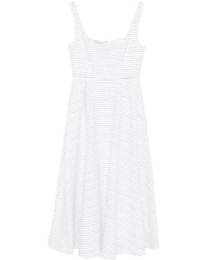 Alessandra Rich Striped Sleeveless Dress - White