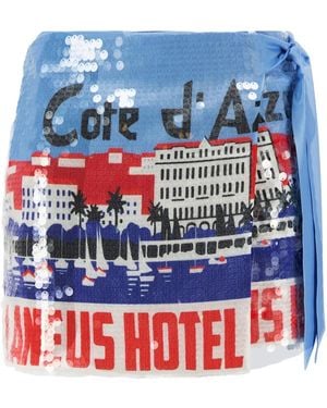 Laneus Cote D'Azur Mini Skirt - Blue