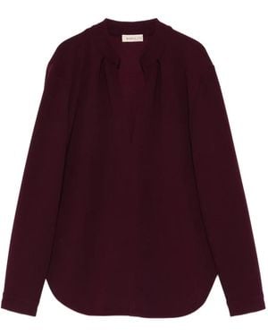 Blanca Vita V-Neck Blouse - Purple