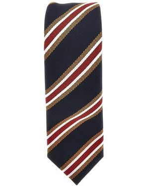 Emporio Armani Diagonal-Stripe Silk Tie - Blue