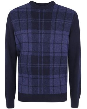 Barbour Mineral Check-Pattern Wool Sweater - Blue