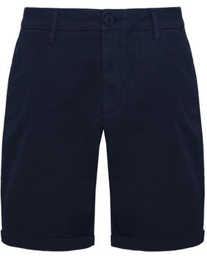 Sun 68 Bermuda Cotton Chino Shorts - Blue