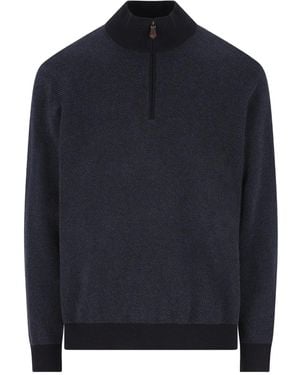 Loro Piana Roadster Half-Zip Sweater - Blue